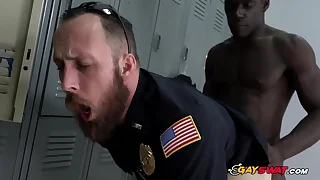 Gay cops get their assholes docile by horny criminal